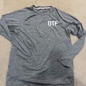 Men's large orange theory fitness workout long sleeve Dri fit shirt activewear